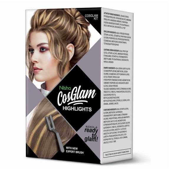 Nisha Cosglam Permanent Blonde Highlights Kit, Balayage & Ombre Styling, Ammonia & Paraben Free, All Hair Types