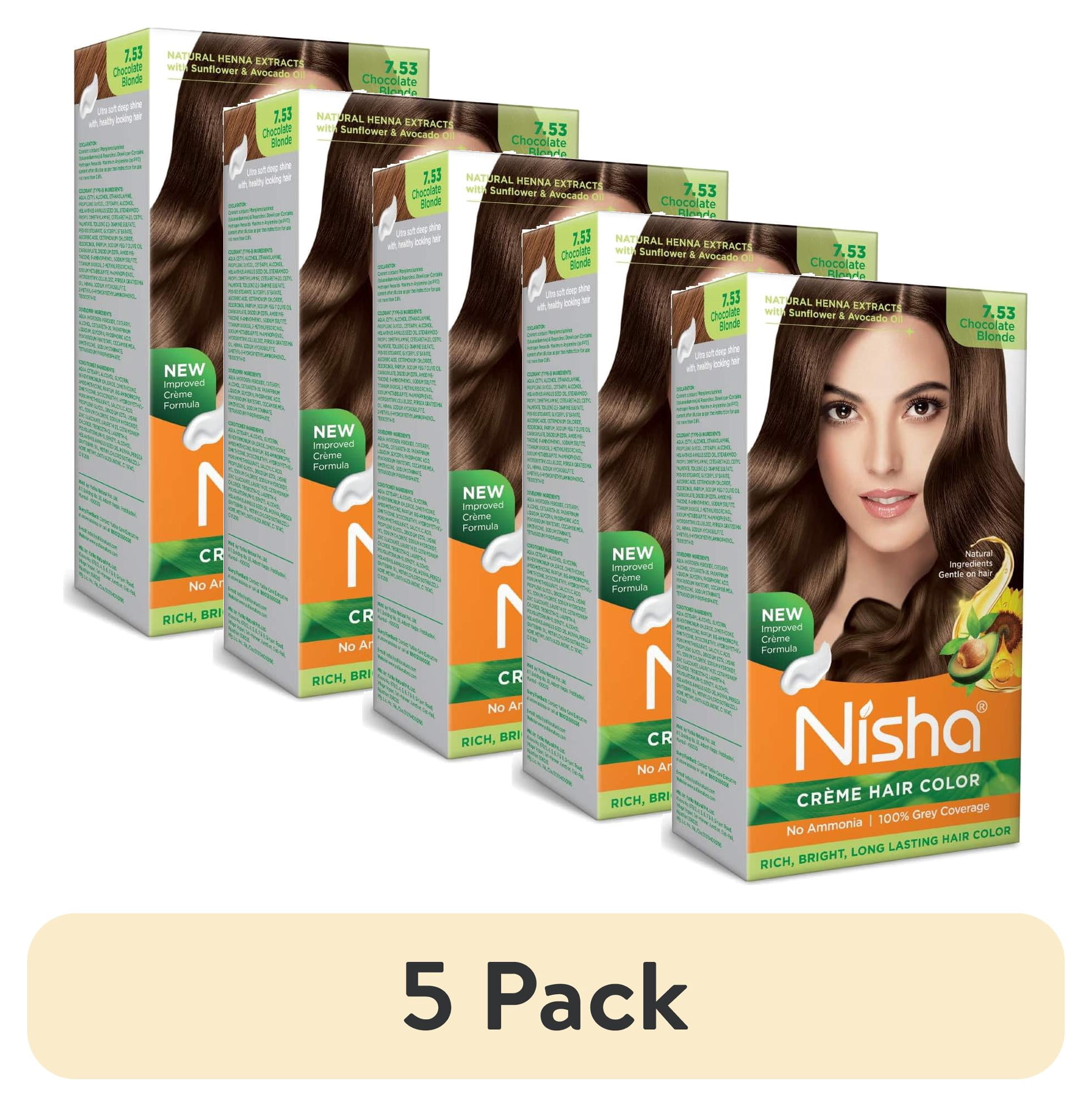(5 pack) Nisha Crème Hair Color Pack 2, Permanent Blonde Hair Dye Color ...