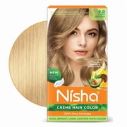 Nisha Creme Hair Color | مجموعة صبغ الشعر الأشقر الدائمة طويلة الأمد | أشقر فاتح | 5.07 أونصة