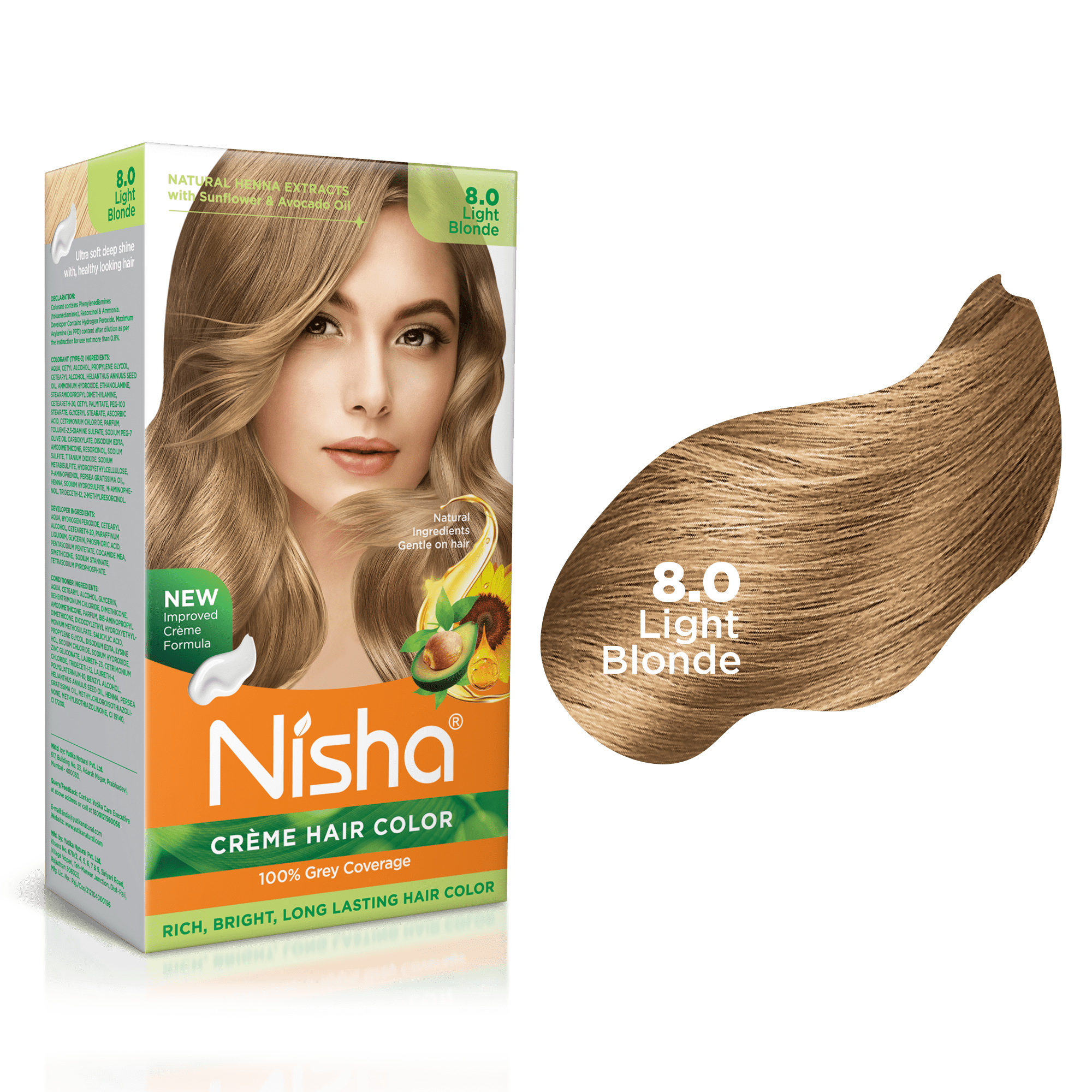 Nisha Crème Hair Color, Permanent Blonde Hair Dye Color, 100 Gray