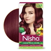 Nisha Creme Hair Color | Permanent Long Lasting Burgundy Hair Dye Color Kit | Burgundy | 4.05 Oz