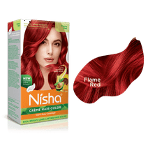 Nisha Crème Hair Color, Permanent Long-Lasting Red Hair Dye Color, Flame Red, 5.29 oz