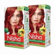 Nisha Creme Hair Color | مجموعة صبغ الشعر الأحمر الدائمة طويلة الأمد | Flame Red | 5.07 أونصة عبوة من 2
