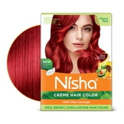 Nisha Creme Hair Color | Permanent Long Lasting Red Hair Dye Colour Kit | Flame Red | Mini Box 50gm / 1.69 Oz