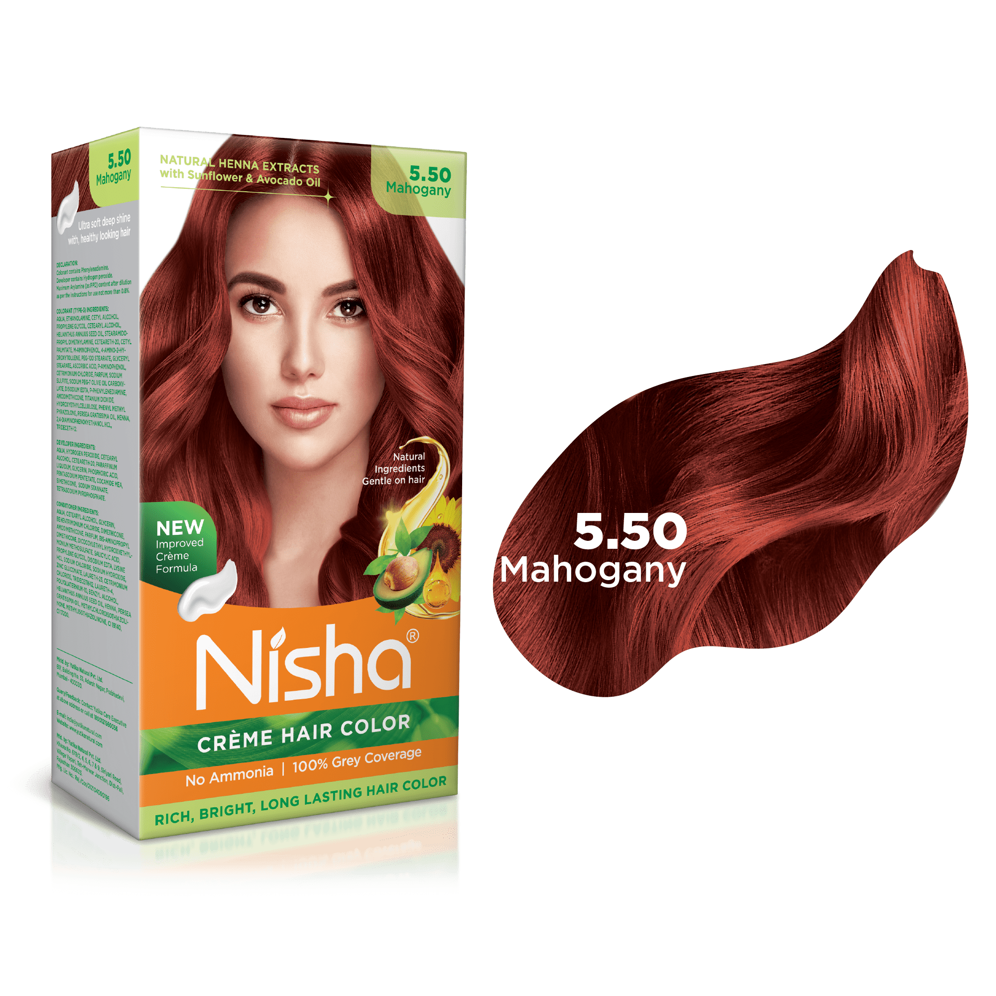 Nisha Crème Hair Color, Permanent Red Hair Dye Color, Shine & Silky