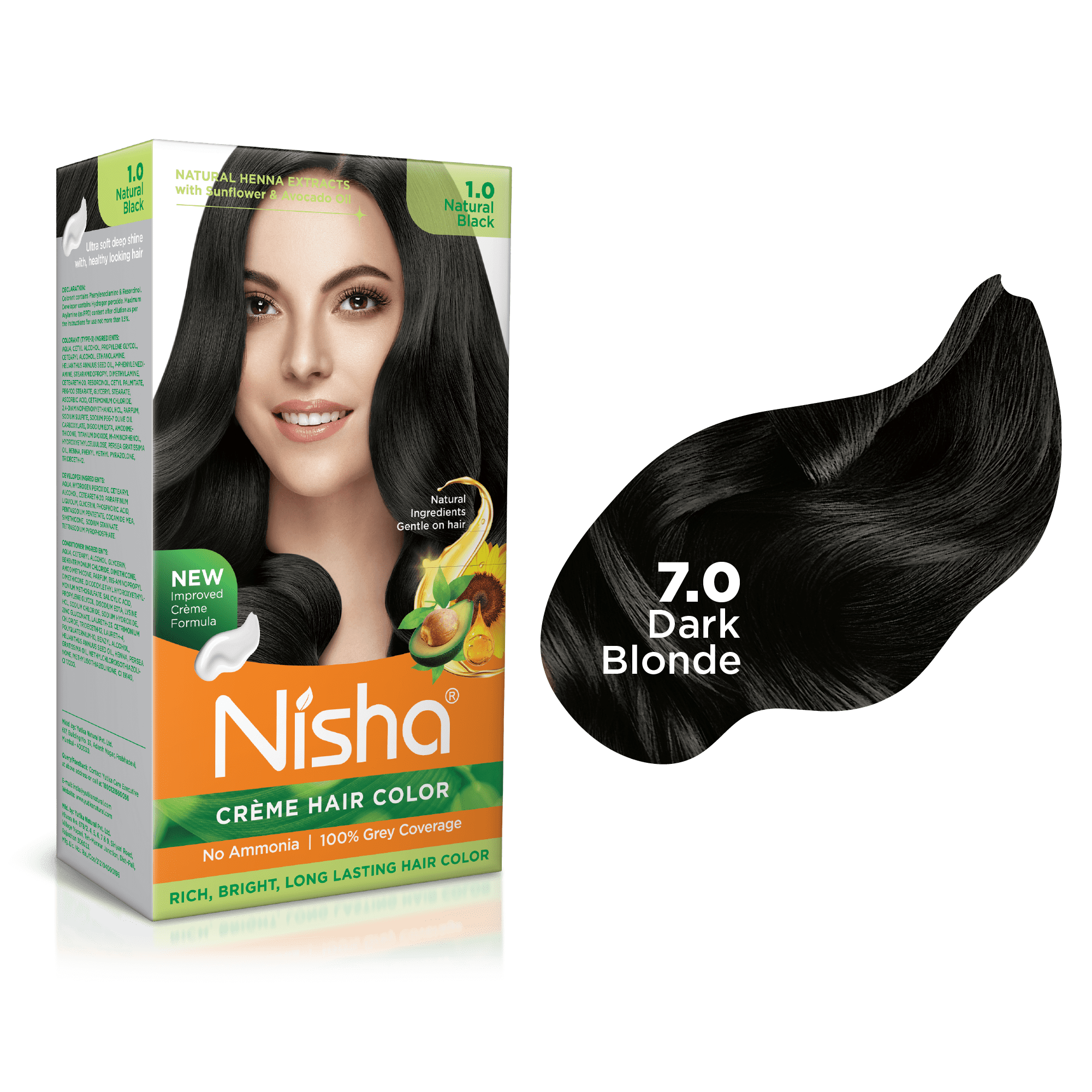 Nisha Creme Hair Color, Permanent Brown Hair Dye Color, No Ammonia, 4.0