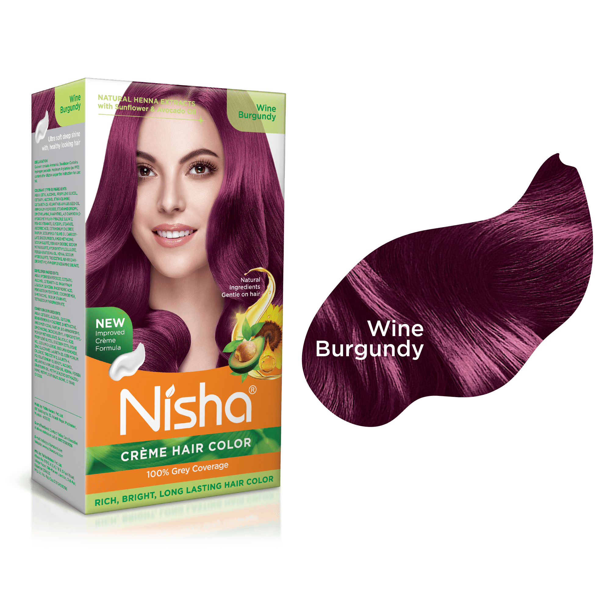 Nisha Creme Hair Color Permanent Burgundy Hair Dye Color Shine And Silky With 100 Gray Coverage 4354