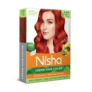Nisha Creme Hair Color | Permanent Long Lasting Red Hair Dye Colour Kit | Copper Red | Mini Box 40gm / 1.35 Oz