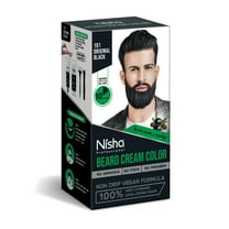 NISHA Mustache & Beard Cream Hair Color Dye For Men, 100% Gray Coverage In 10 Minutes, Original Black, 4.05 Oz
