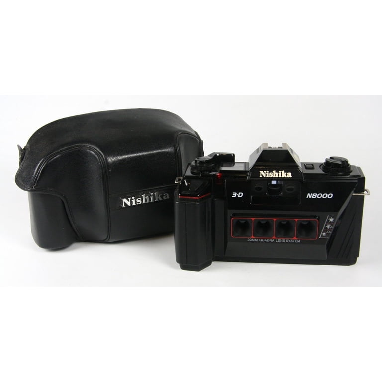 Nishika N8000 3D Stereo Camera - w/ Original Case - Animated gif
