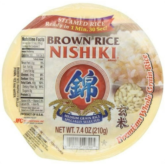 Nishiki Cooked Brown Rice, 7.4-Ounces (Pack of 6)