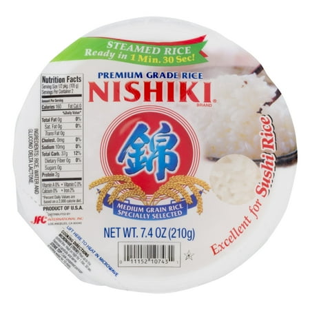 Nishiki Premium Grade Steamed White Rice, 7.4 oz, Allergen-Free