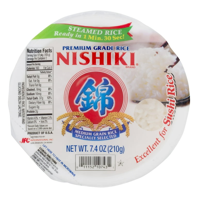 Nishiki Premium Grade Steamed White Rice, 7.4 oz - Walmart.com