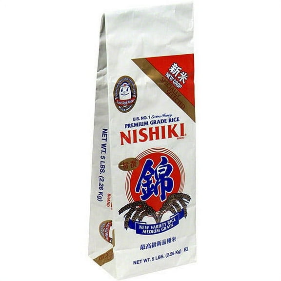 Nishiki Premium Rice, Medium Grain, 5 lb Bag (Pack of 8)