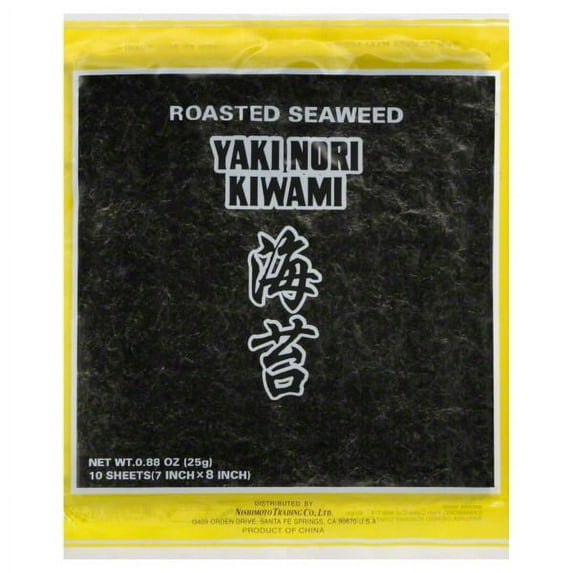 Shirakiku Crispy Roasted Seaweed, (10 Count), Yakinori Kiwami. Nori Seaweed