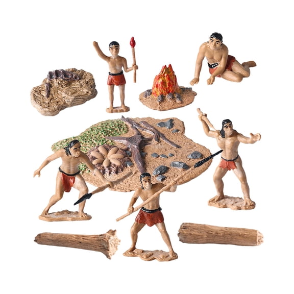 Nishiyuenyi 10 Pieces Primitive Man Decor Adornment Primitive Life Scene Decor Primitive Man