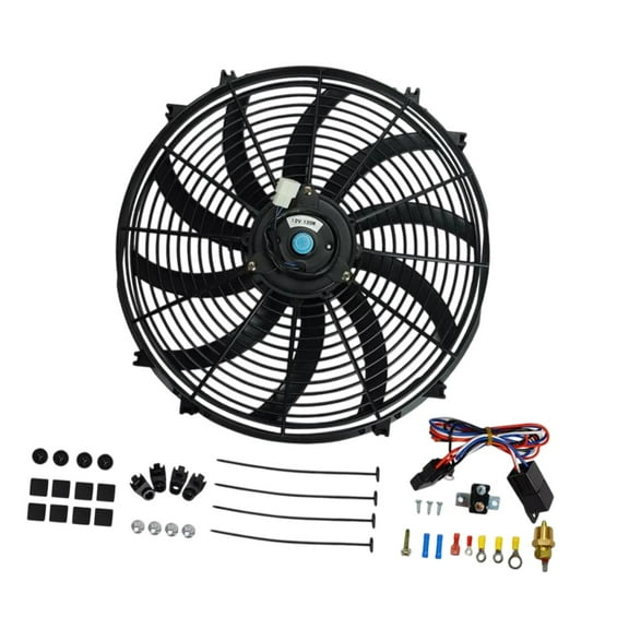 Nishiyuenyi 12V Electric Cooling Fan Heavy Duty Replaces 16" Slim Fan Push Pull