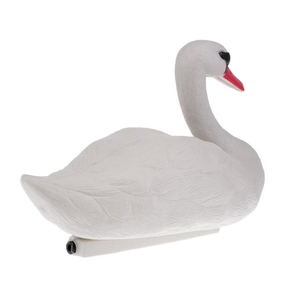 Nishiyuenyi 14'' Floating Swan Decoy, Realistic White Swan Hunting Decoy - Swan Decoy Garden