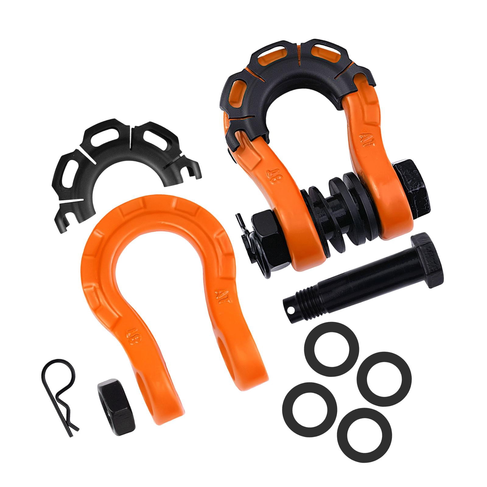 Nishiyuenyi 2 Pieces D Ring Shackles Easy to Use Heavy Duty Off Roads Towing Accessories Orange