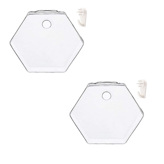 Nishiyuenyi 2 Pieces Glass Wall Hanging Planters Terrariums Hexagon Wall Orbs Plant 5''