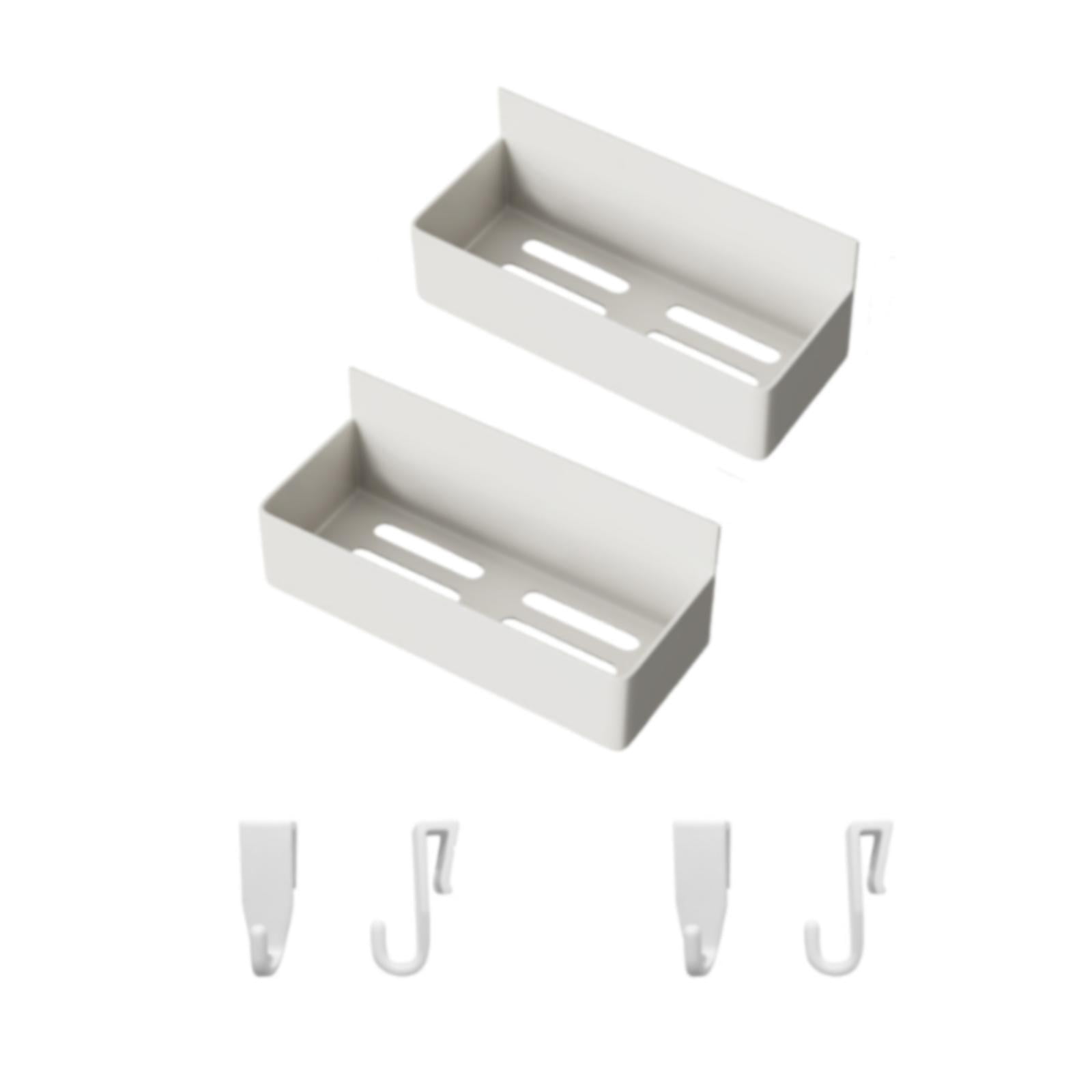 Nishiyuenyi 2 Pieces Magnetic Refrigerator Spice Rack Fridge Side Storage Shelf for Home White