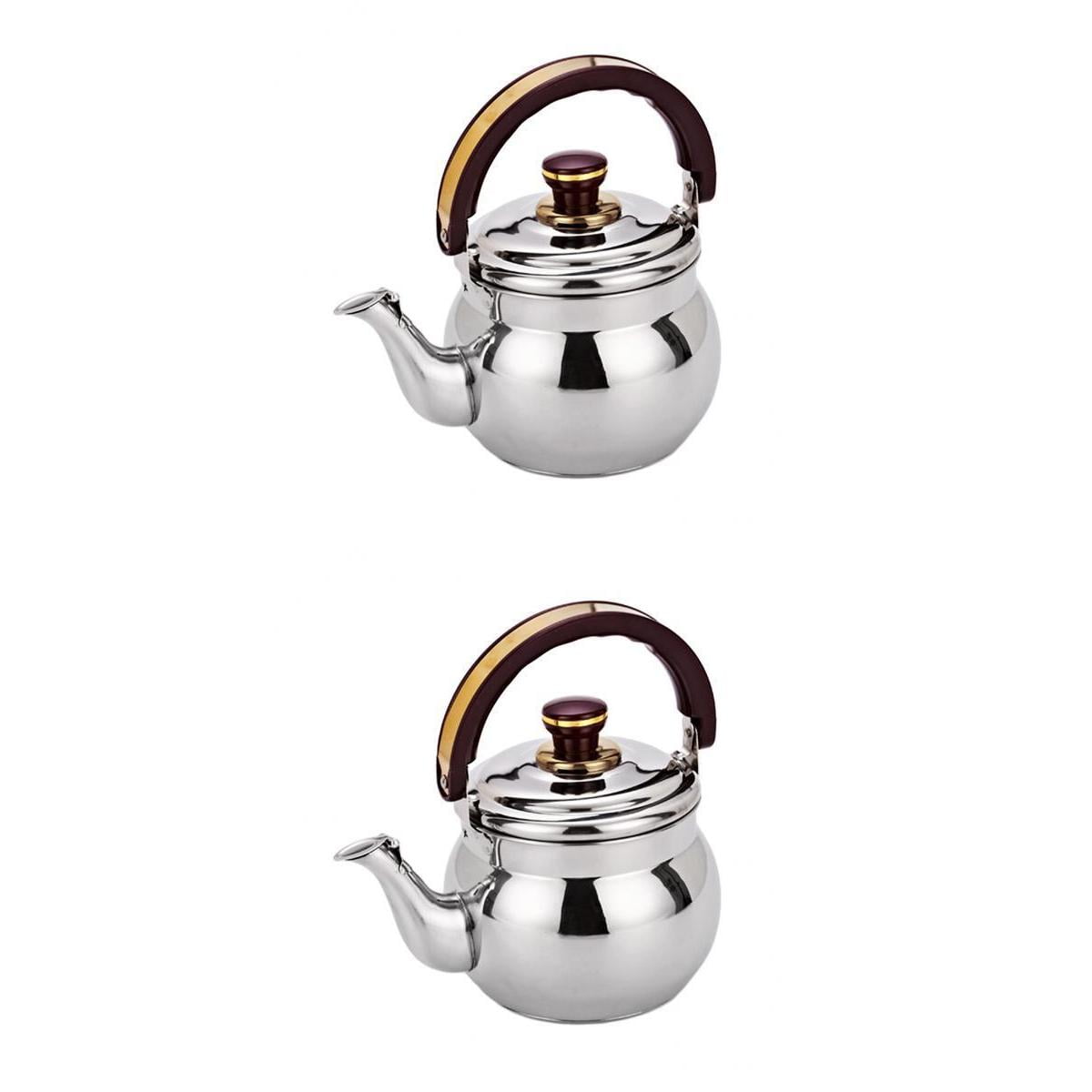 Nishiyuenyi 2 Pieces Whistling Kettle Set with Lid & PP Handle Kitchenware 1.0&0.6 Litre