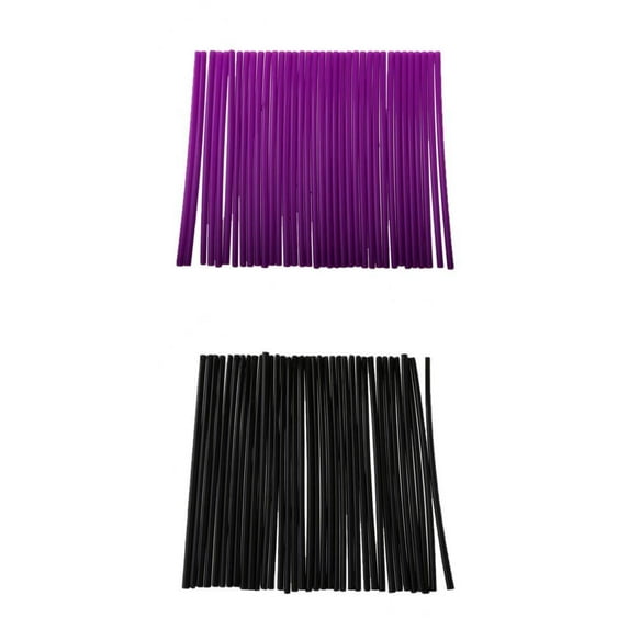 Nishiyuenyi 2 Set Universal Motobike Wheel Rim Spoke Decorative Wraps Skins Covers (Purple + Black)