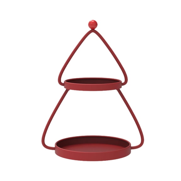 Nishiyuenyi 2 Tier Serving Tray Cake Stand Classic Design Multifunctional Decorative Storage red