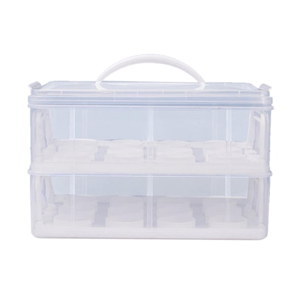 Nishiyuenyi 2 Tiers Cupcake Carrier with Locking Lid Portable Dessert Container Case Cupcake white