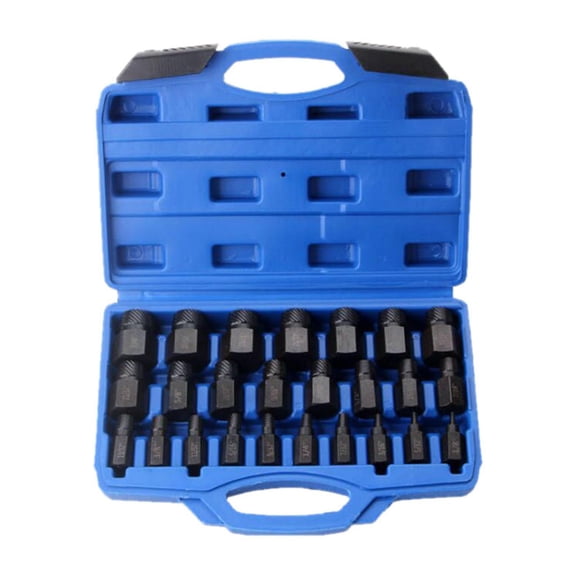 Nishiyuenyi 25 Pieces Screw Extractor Bolt Remover Tool Set Stripped Screw Removal Alloy Steel Construction Easy Use Suitable for Professional Tasks Home Repair W