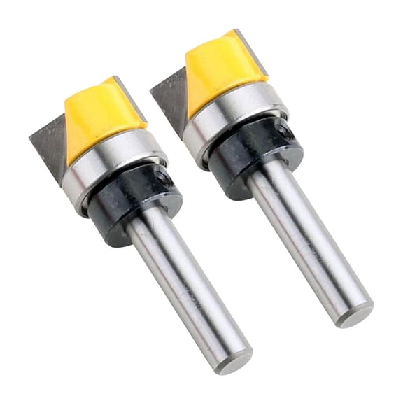 Nishiyuenyi 2Pcs Carbide Tipped Hinge Mortise Flush Trim Template Router Bit - 8mm Shank