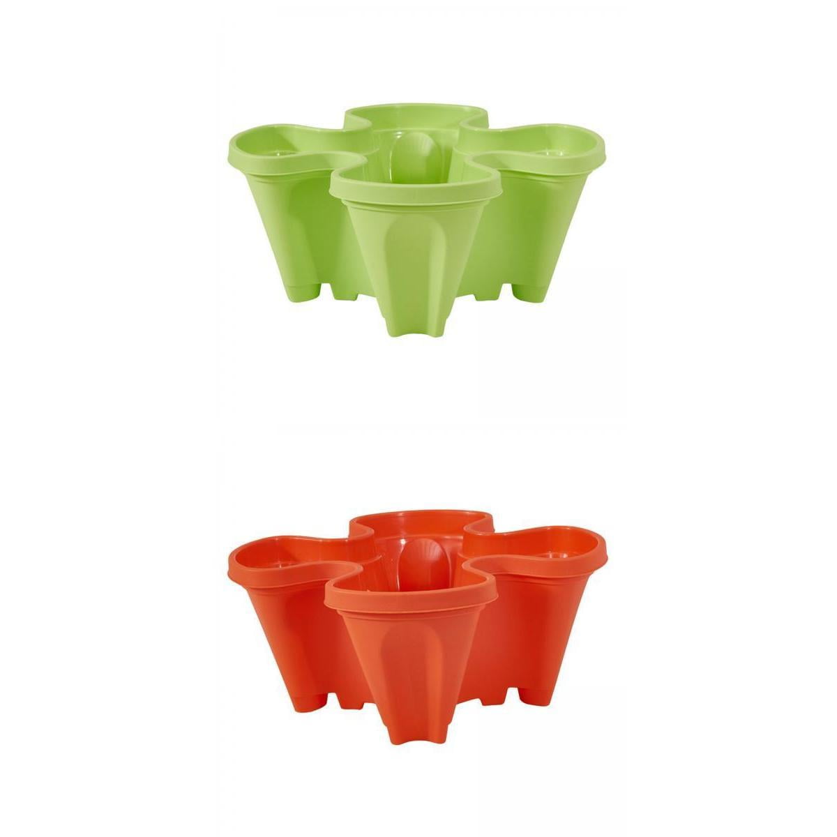 Nishiyuenyi 2Pcs Stackable Vertical Gardening Planter Vegetables Flower Pot Garden Tower