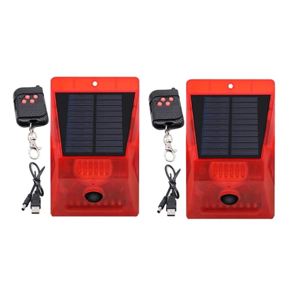 Nishiyuenyi 2pack Solar Powered Sound Alarm Alert Light Alarm System for Driveway Garden New
