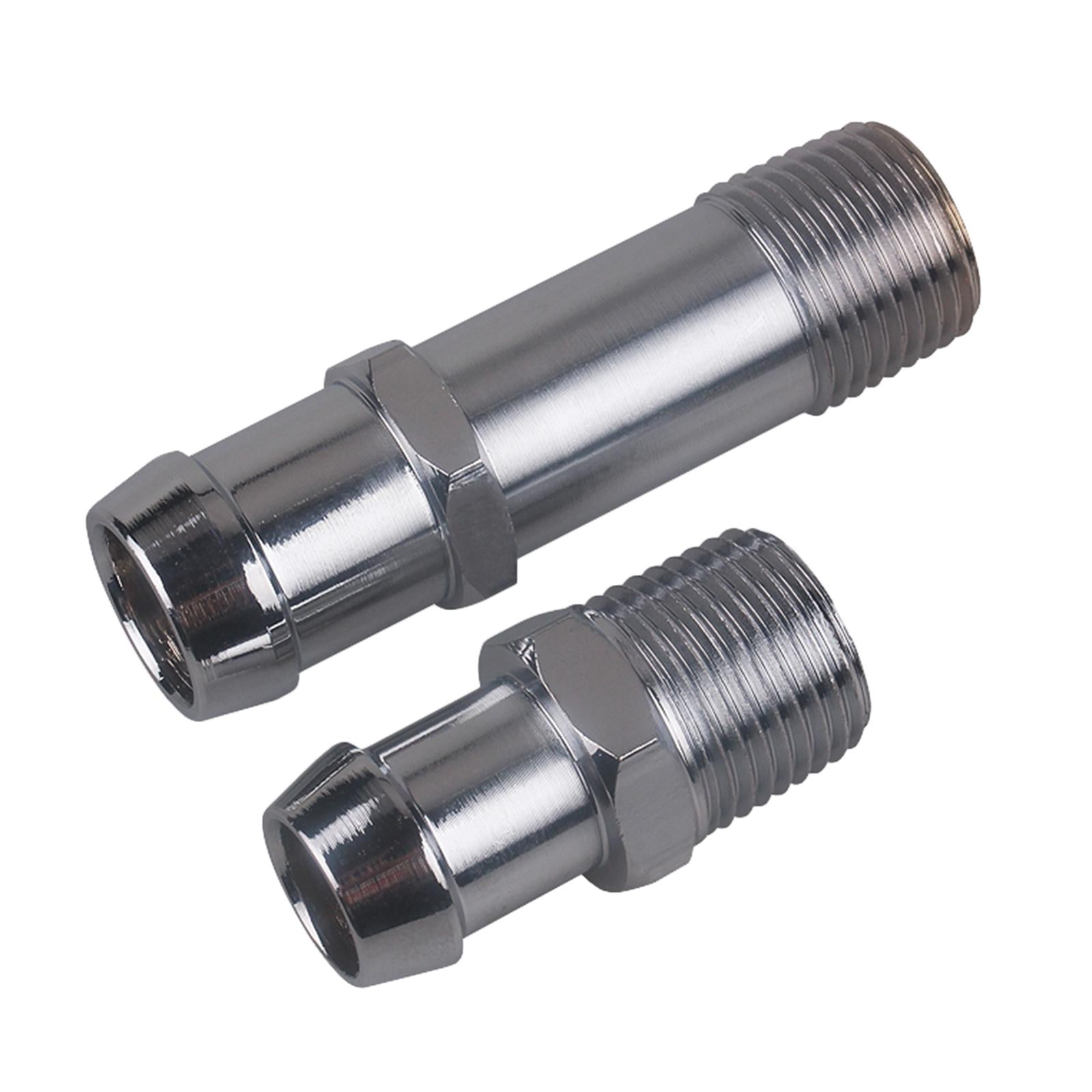 Nishiyuenyi 2pcs Chromed Heater Hose Fittings 3/4" Water Pump 5/8" Intake Connector Advanced