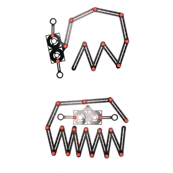 Nishiyuenyi 2pcs Multi Angle Ruler with Drilling Locator Template Tool Tilers Measuring