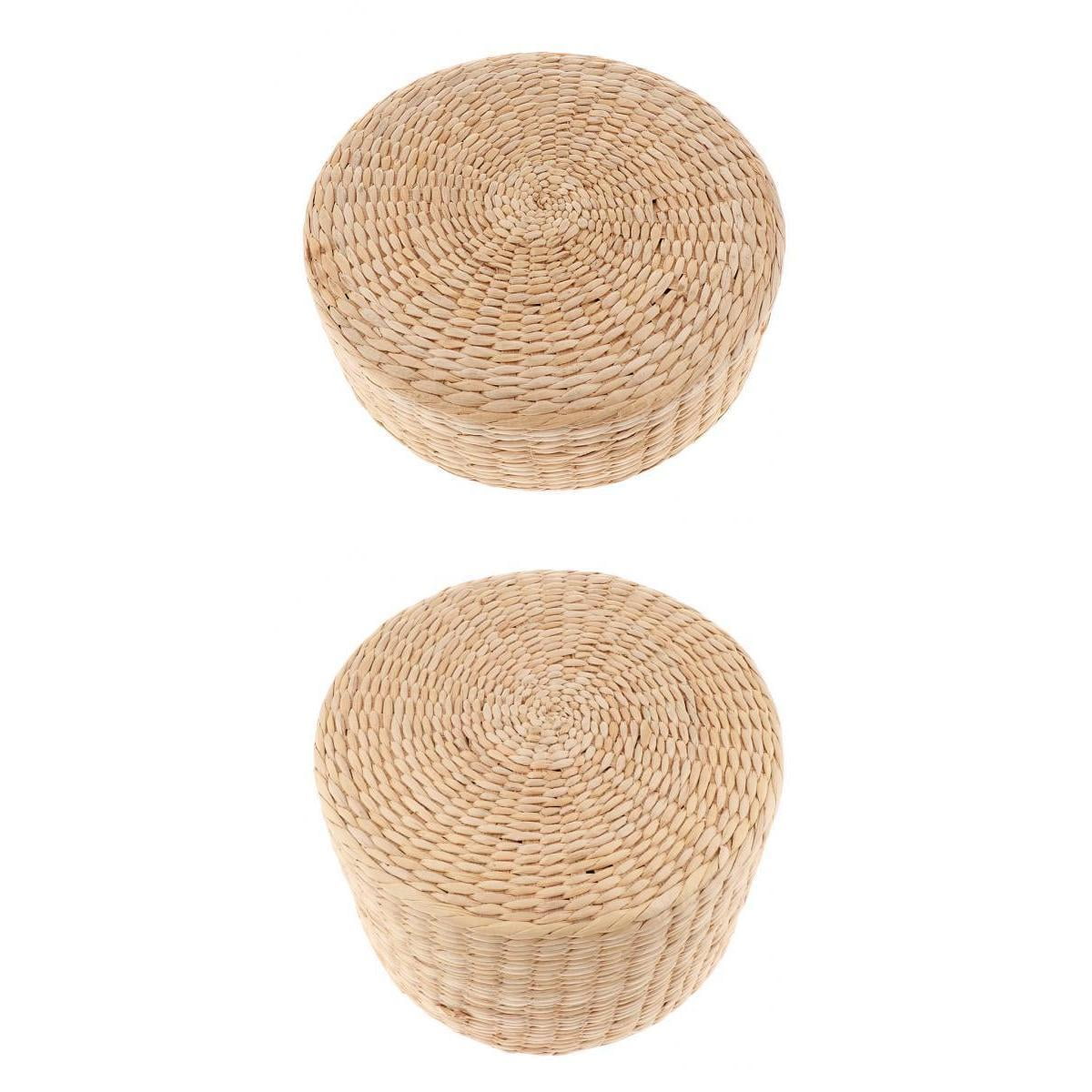 Nishiyuenyi 2pcs Natural Straw Cushion Buckwheat Floor Seat Cushion Couch for Relaxation