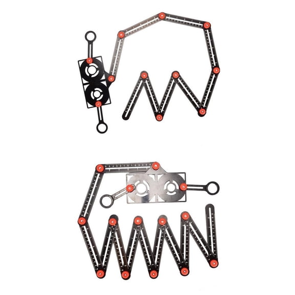 Nishiyuenyi 2x Multi Angle Ruler with Drilling Locator Template Tool for Tiler Measuring
