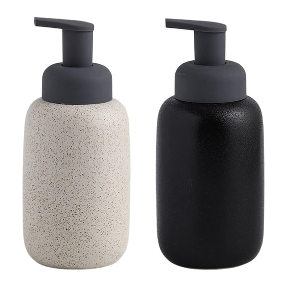 Nishiyuenyi 2x Refillable Soap Dispenser Ceramic for Countertop Shower Shampoo 400ml