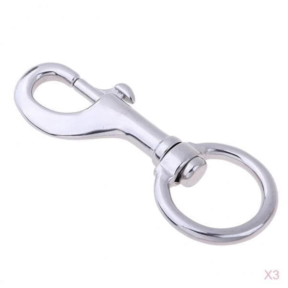 Nishiyuenyi 3 Packs 316 Stainless Steel Swivel Eye Bolt Snap Hook, 120mm Dog Leash Swivel Clip