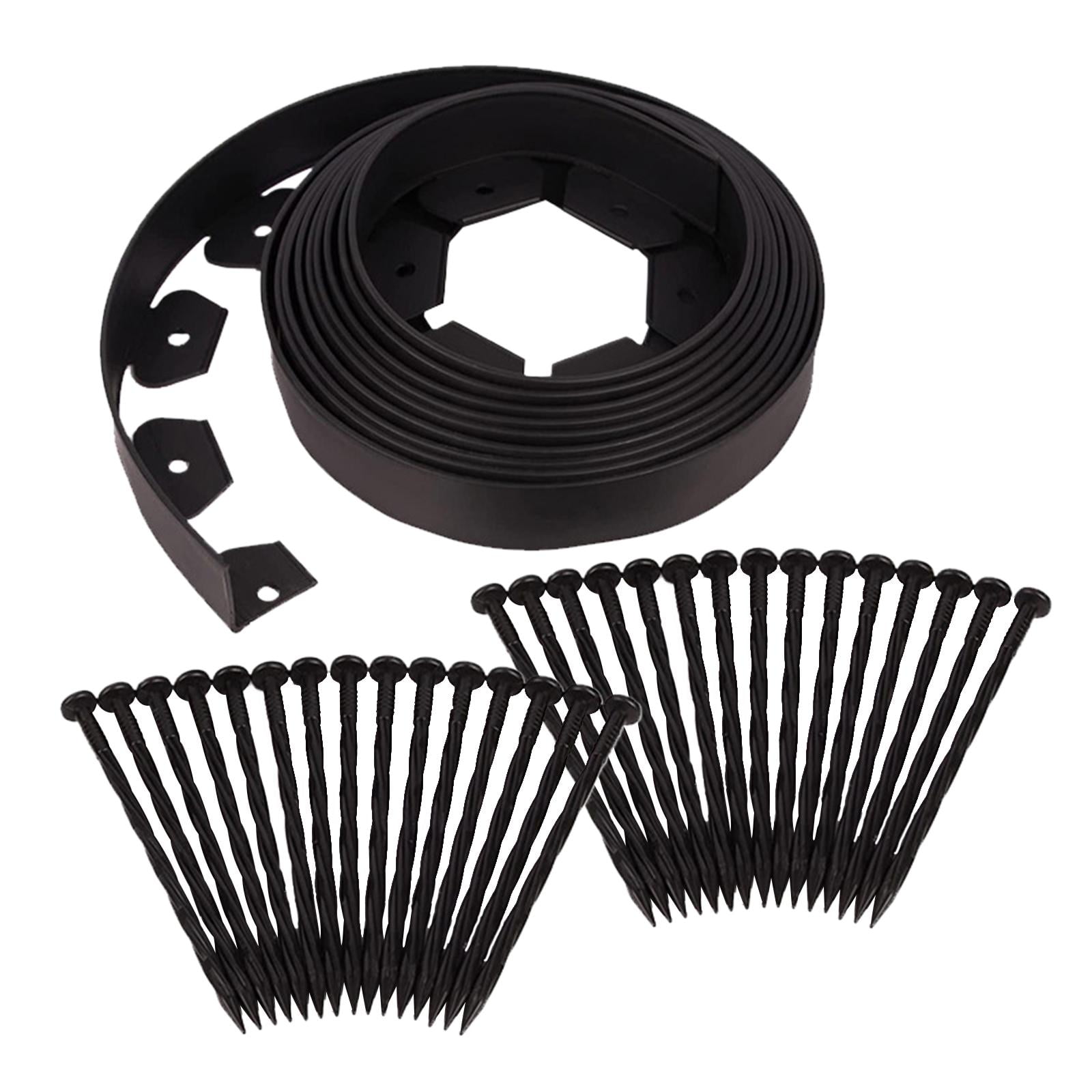 Nishiyuenyi 33ft Yard Edging Kit 30 Spikes No Digding Edging Durable Barrier Premium Paver Edging Kit for Driveway Lawn Landscaping Flower Garden Yard