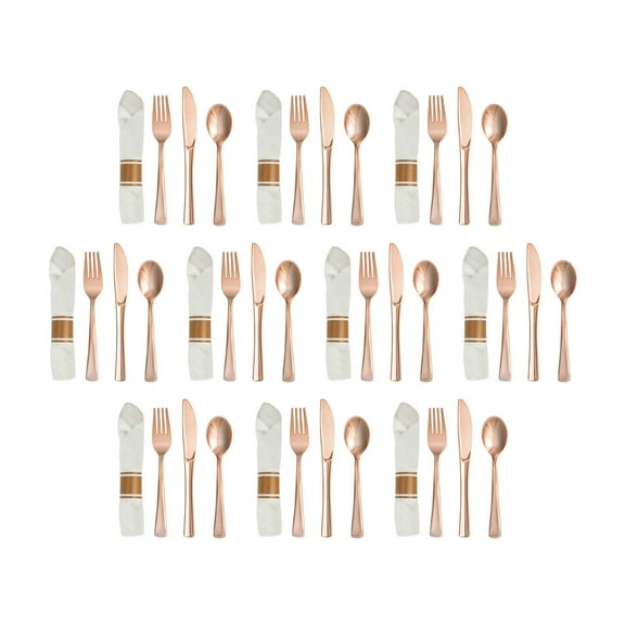 Nishiyuenyi 40x Pre Rolled Party Silverware Set Service for Receptions Everyday Use Banquets Champagne