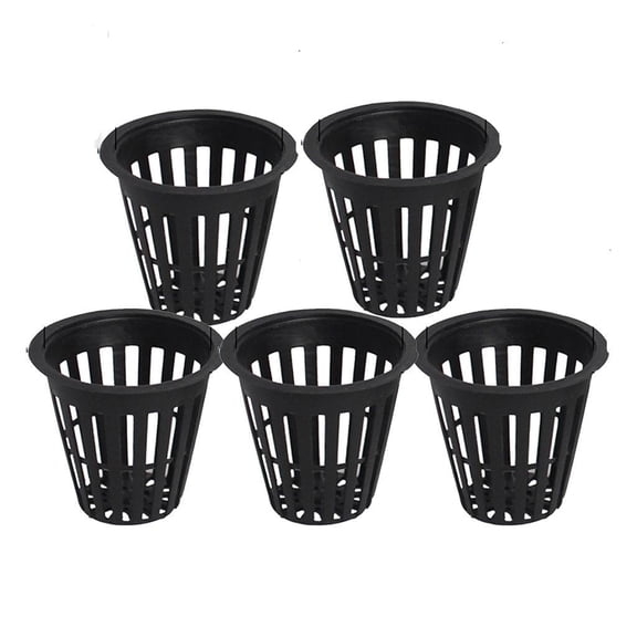 Nishiyuenyi 5x Cups Basket Aeroponic Planting Grow Mesh Pots Black
