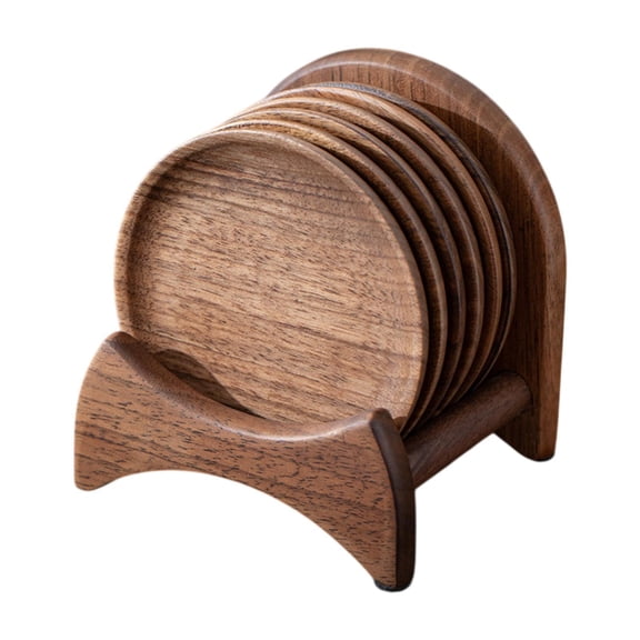 Nishiyuenyi 6 Pieces Wood Coaster Table Coaster Multipurpose Kitchen Accessories Tea Coffee