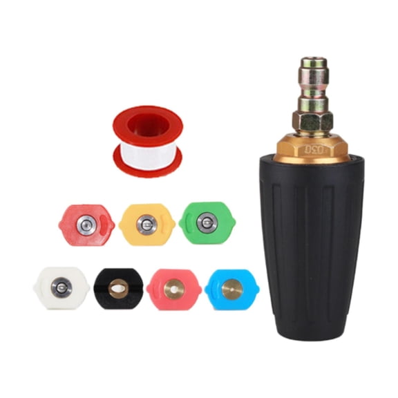 Nishiyuenyi 7 Colors Pressure Washer Turbine Nozzle Replace 1/4" Quick Connector for Garden, without Connector