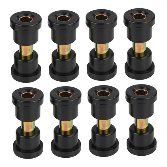 Nishiyuenyi 8 Pieces Front & Rear Leaf Spring Bushing Kit Sturdy Leaf Spring Bushing Set Black