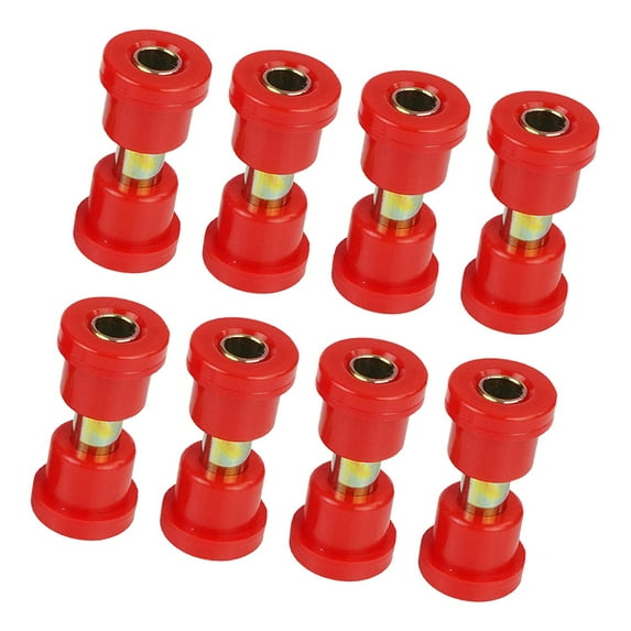 Nishiyuenyi 8 Pieces Front & Rear Leaf Spring Bushing Kit Sturdy Leaf Spring Bushing Set Red