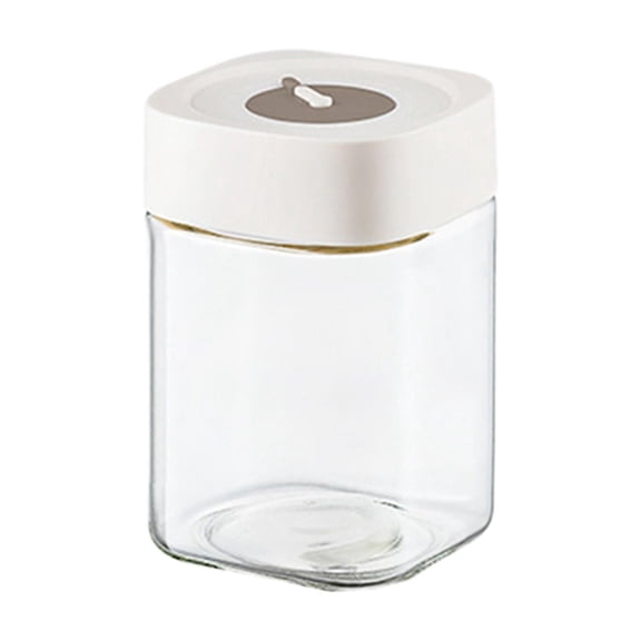 Nishiyuenyi Airtight Jar Glass Jar Food Storage Container Tea Canister for Candy Spice Sugar White 1000ml