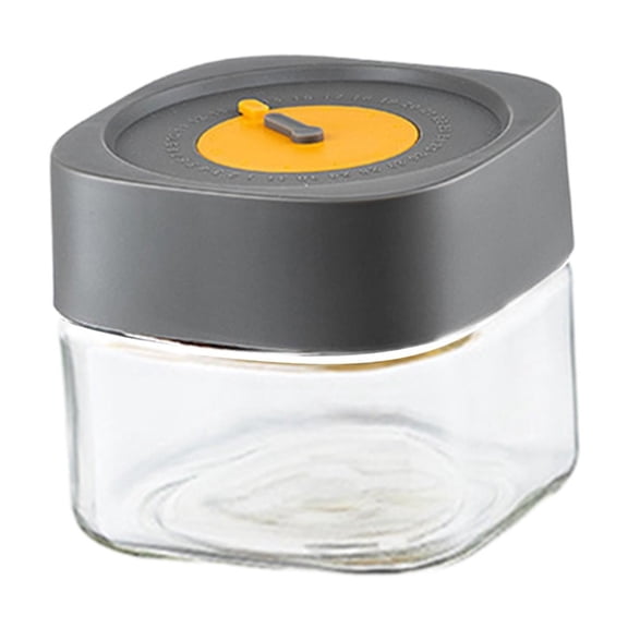 Nishiyuenyi Airtight Jar Glass Jar Food Storage Container Tea Canister for Candy Spice Sugar gray 500ml