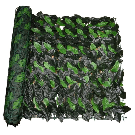 Nishiyuenyi Artificial Leaf Privacy Fence Wall Screen Artificial Hedges Fence Faux Vine Leaf Dark Green 0.5x3m