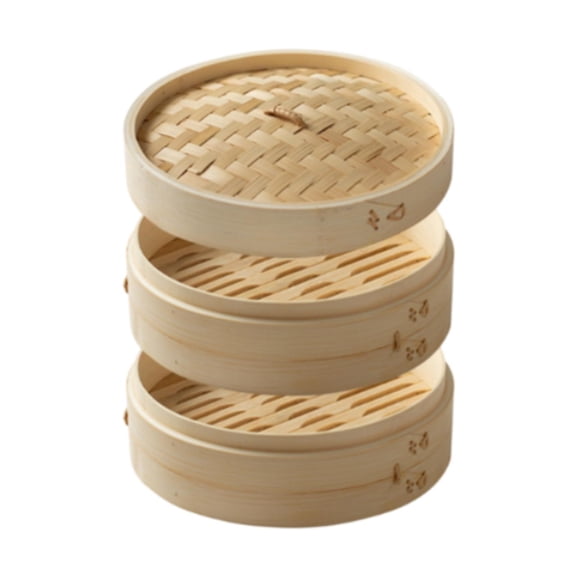 Nishiyuenyi Bamboo Steamer Basket Cooking Cookware Bun Steamer for Rice Chicken Desserts 30cm 2 Tier
